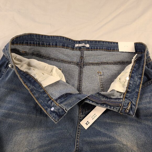 Kreamy Women's 2X Pants Flared Leg Opening Jeans Blue - Picture 3 of 10